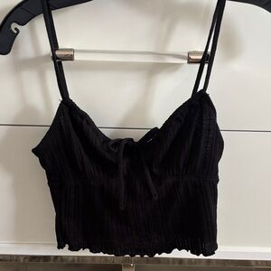 Aeropostale Black Ribbed Tank Top